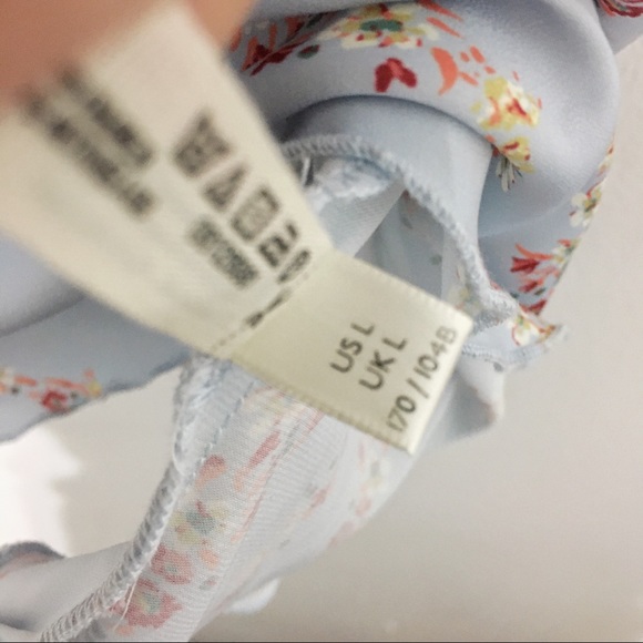 Free People Intimately FP Blue Floral Silk Slip Dress Size L NWOT - Picture 8 of 10